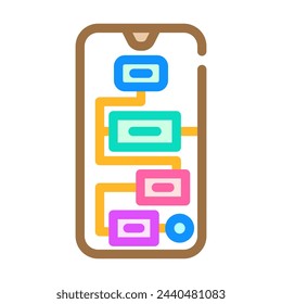 user flow ux ui design color icon vector. user flow ux ui design sign. isolated symbol illustration