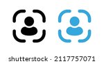 user focus capture icon, profile center screen symbol - Photo Capture icon, Camera Capture Focus with profile user icon	
