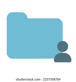 Color sólido del icono de carpeta de usuario