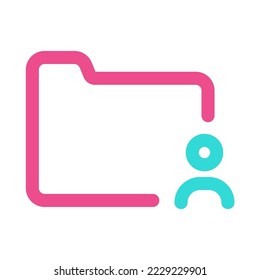 User Folder Icon with Two Tone Color Style