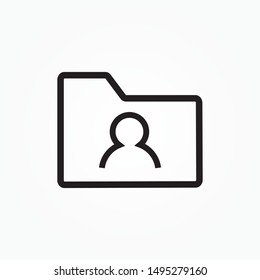 user folder line icon design vector illustration