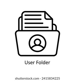 User Folder vector  outline icon style illustration. EPS 10 File