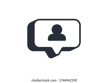 
User, follow or request popular icon notification symbol. Button for social media. Simple person icon. Request element vector.