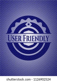 User Friendly badge with denim texture