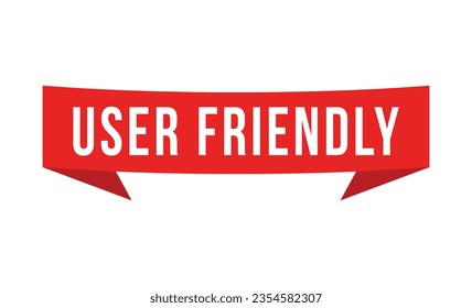 User Friendly banner design, Isolated on white background.