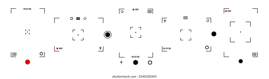 User friendly camera template with settings for photography, video recording, and a digital viewfinder, offering a seamless experience on tablets and smartphones