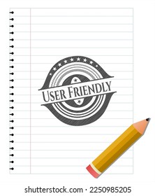 User Friendly drawn with pencil strokes. Vector Illustration. Detailed. 