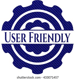Emblema fácil de usar con textura de jean