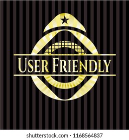 User Friendly gold shiny badge