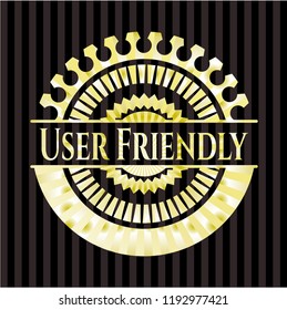 User Friendly gold shiny badge
