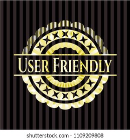 User Friendly golden emblem or badge