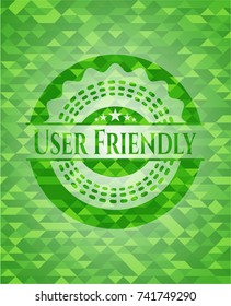 User Friendly green mosaic emblem
