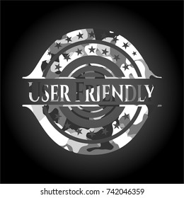User Friendly grey camo emblem