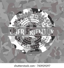 User Friendly grey camo emblem
