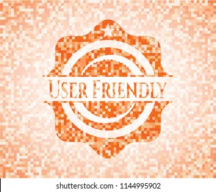 User Friendly orange mosaic emblem