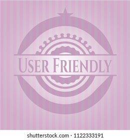 User Friendly pink emblem. Retro