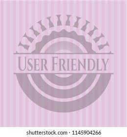 User Friendly pink emblem. Retro