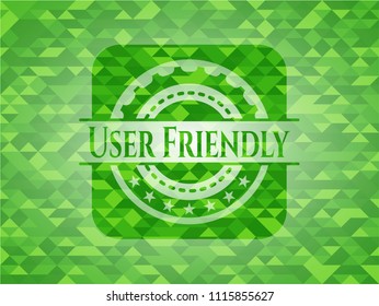 User Friendly realistic green mosaic emblem