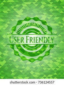 User Friendly realistic green mosaic emblem