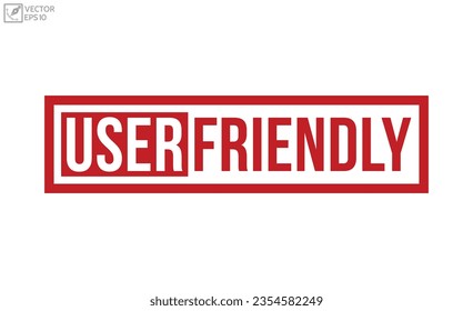User Friendly Red Rubber Stamp vector design.