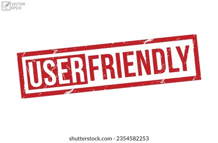 User Friendly Red Rubber Stamp vector design.