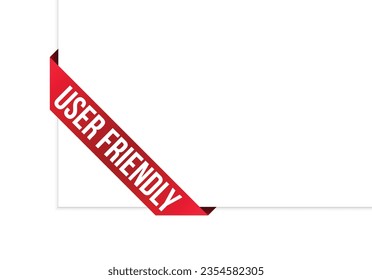 User Friendly red vector banner illustration isolated on white background