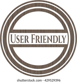 User Friendly vintage wood emblem