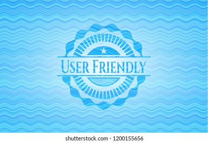 User Friendly water concept style emblem.