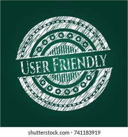 User Friendly written with chalkboard texture