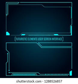 User Futuristic Monitor Elements Basic Interface Screen Vector Illustration