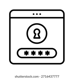 User Gate Outline Icon Vector Illustration