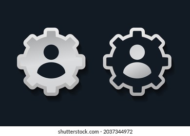 User with gear, cogwheel icon. Illustration vector