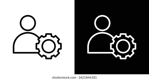 User gear icon concept stroke on white background
