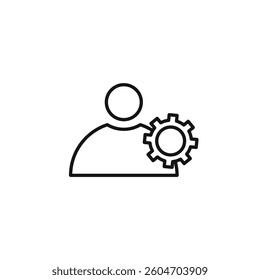User gear icon isolated. simple vector icon on white background