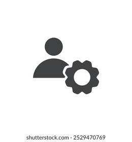 Símbolo de Vector simple del icono del usuario y del engranaje