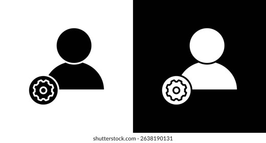 User gear icon in solid flat trendy design style.