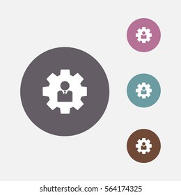 user in gear, man icon vector, can be used for web and mobile design.