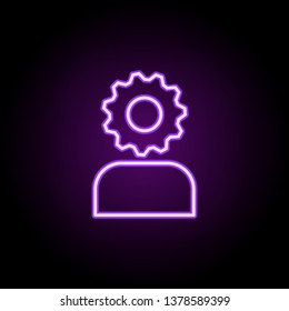 user gear neon icon. Elements of business set. Simple icon for websites, web design, mobile app, info graphics