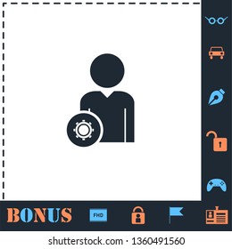 User with Gear. Perfect icon with bonus simple icons