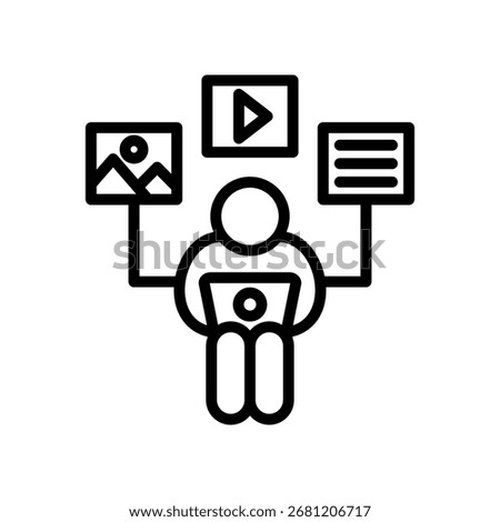 User Generated Content Icon Outline Vector Illustration