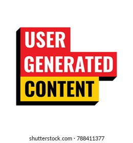 User generated content. Vector illustration poster, banner on white background.