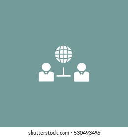 user globe connection vector icon , can be used for web and mobile design.