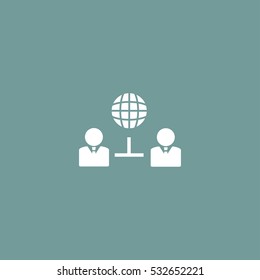 user globe connection vector icon , can be used for web and mobile design