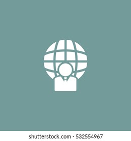 user globe icon vector, can be used for web and mobile design