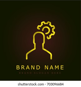 User golden metallic logo