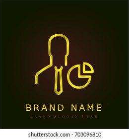 User golden metallic logo