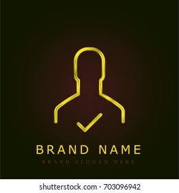 User golden metallic logo