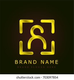 User golden metallic logo