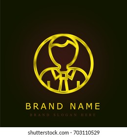 User golden metallic logo