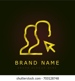 User golden metallic logo
